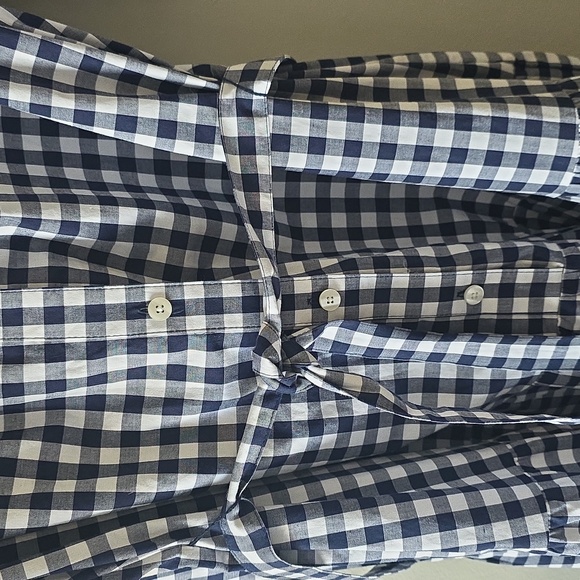 Draper James Navy and White Gingham Loretta ShirtDress Size L With Pockets NWT - Picture 7 of 9
